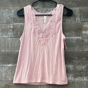 Auden Light Pink Lace‎ Sleepwear Tank Top, M